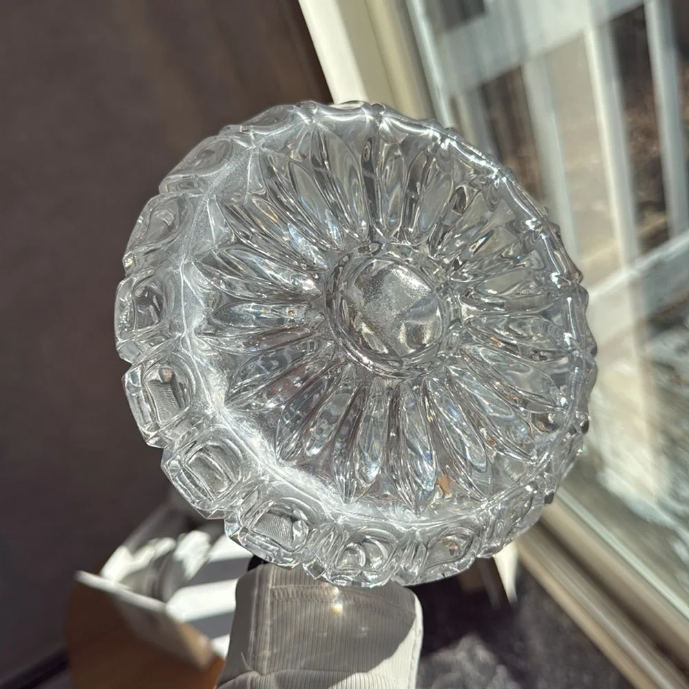 Vintage Round Bottom Lead Crystal Ship Decanter